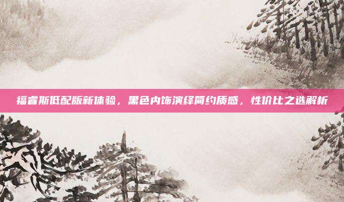 福睿斯低配版新体验，黑色内饰演绎简约质感，性价比之选解析