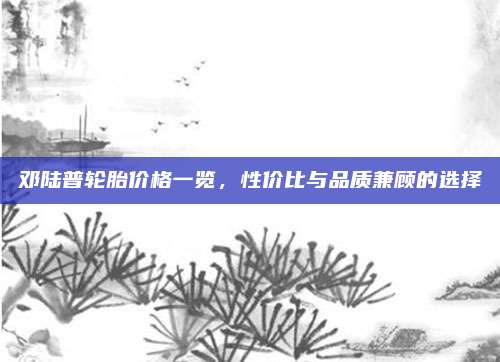 邓陆普轮胎价格一览,性价比与品质兼顾的选择