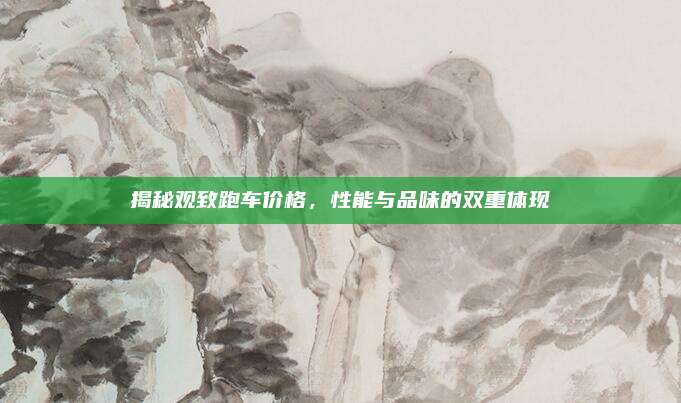 揭秘观致跑车价格，性能与品味的双重体现