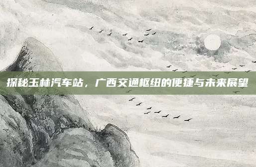 探秘玉林汽车站,广西交通枢纽的便捷与未来展望