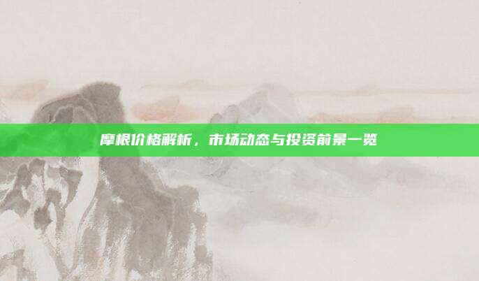 摩根价格解析，市场动态与投资前景一览