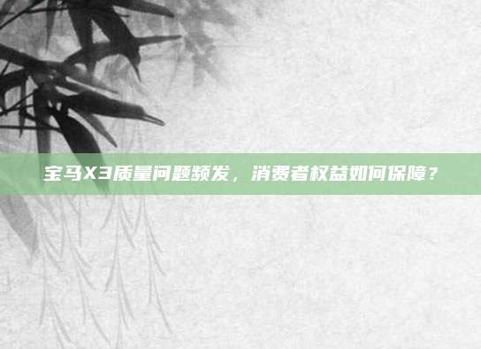 宝马X3质量问题频发,消费者权益如何保障?