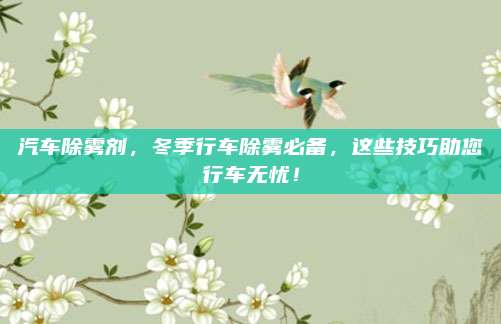 汽车除雾剂,冬季行车除雾必备,这些技巧助您行车无忧!