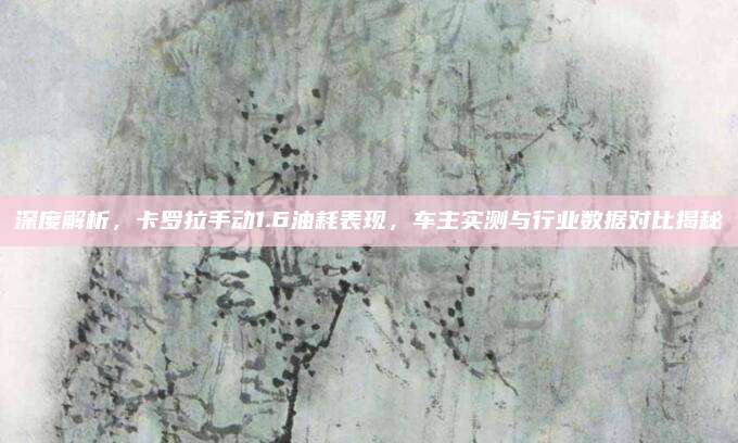 深度解析,卡罗拉手动1.6油耗表现,车主实测与行业数据对比揭秘