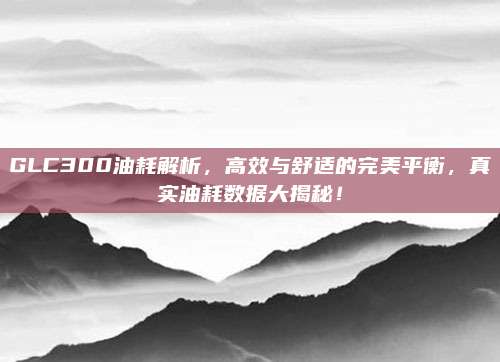 GLC300油耗解析，高效与舒适的完美平衡，真实油耗数据大揭秘！
