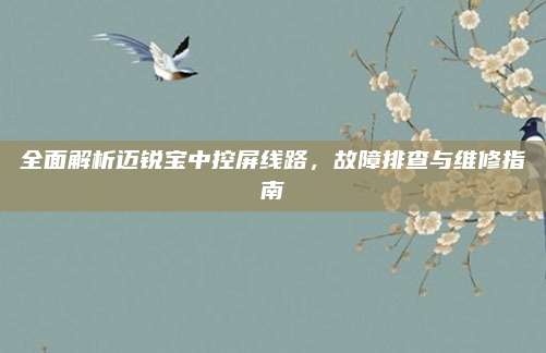 全面解析迈锐宝中控屏线路,故障排查与维修指南