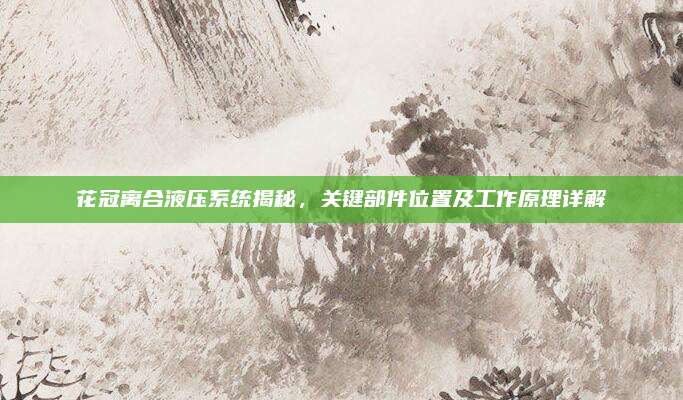 花冠离合液压系统揭秘，关键部件位置及工作原理详解