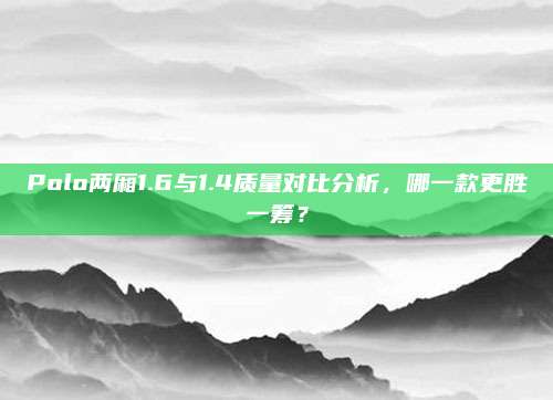Polo两厢1.6与1.4质量对比分析，哪一款更胜一筹？