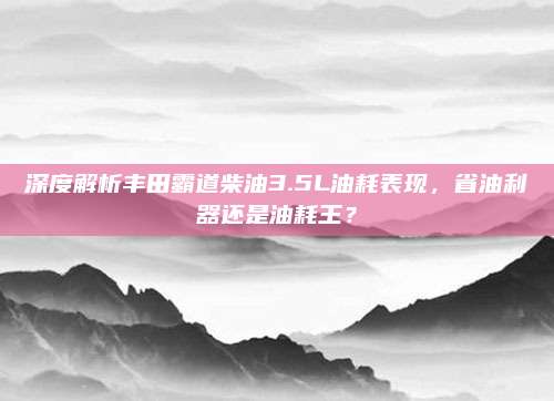 深度解析丰田霸道柴油3.5L油耗表现，省油利器还是油耗王？