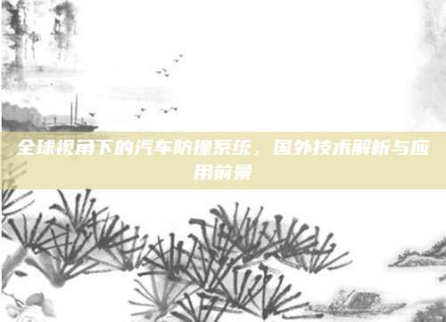 全球视角下的汽车防撞系统,国外技术解析与应用前景