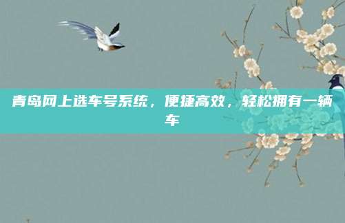 青岛网上选车号系统，便捷高效，轻松拥有一辆车