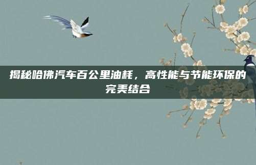 揭秘哈佛汽车百公里油耗,高性能与节能环保的完美结合