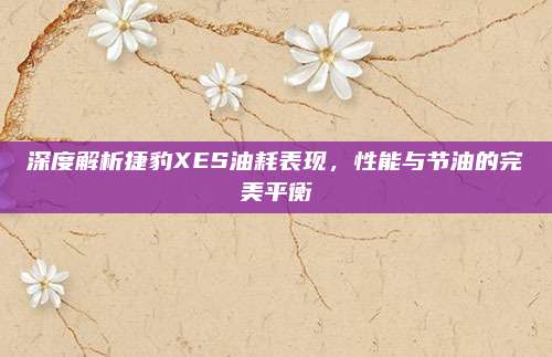 深度解析捷豹XES油耗表现,性能与节油的完美平衡