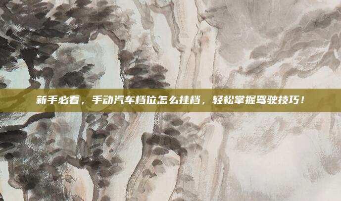 新手必看，手动汽车档位怎么挂档，轻松掌握驾驶技巧！