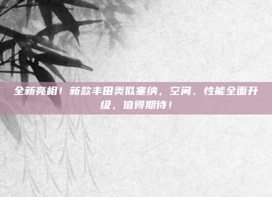 全新亮相！新款丰田类似塞纳，空间、性能全面升级，值得期待！