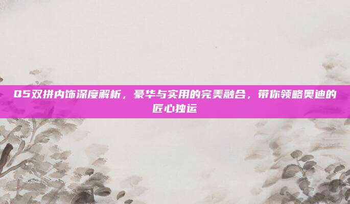 Q5双拼内饰深度解析，豪华与实用的完美融合，带你领略奥迪的匠心独运