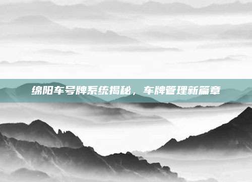 绵阳车号牌系统揭秘，车牌管理新篇章
