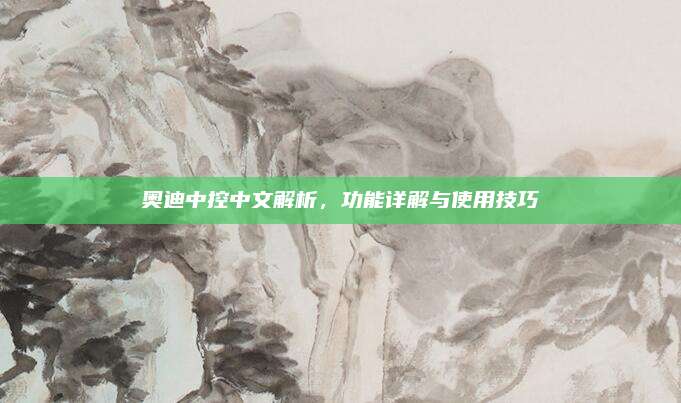 奥迪中控中文解析,功能详解与使用技巧