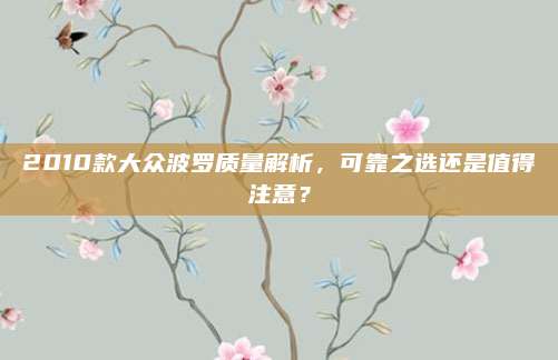 2010款大众波罗质量解析,可靠之选还是值得注意?