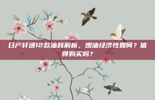 日产轩逸12款油耗解析,燃油经济性如何?值得购买吗?