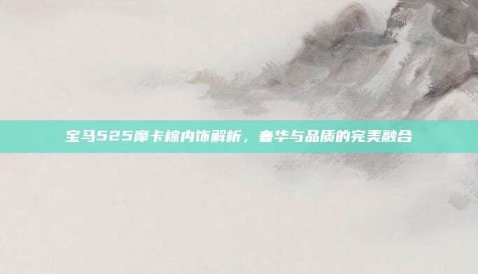 宝马525摩卡棕内饰解析,奢华与品质的完美融合
