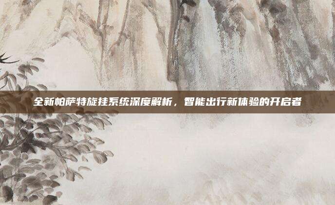 全新帕萨特旋挂系统深度解析,智能出行新体验的开启者