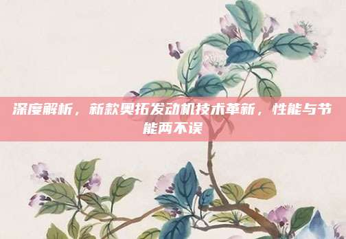 深度解析,新款奥拓发动机技术革新,性能与节能两不误