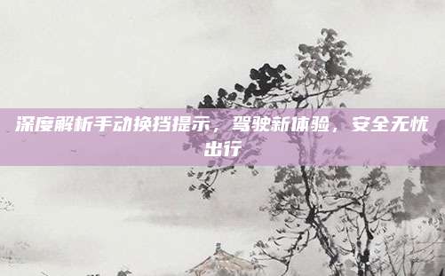 深度解析手动换挡提示,驾驶新体验,安全无忧出行