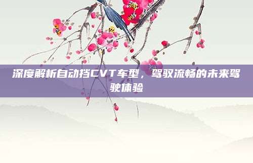 深度解析自动挡CVT车型,驾驭流畅的未来驾驶体验
