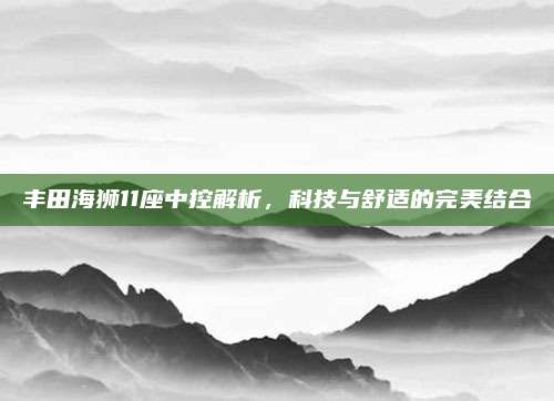 丰田海狮11座中控解析,科技与舒适的完美结合