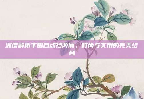 深度解析丰田自动挡两厢，时尚与实用的完美结合