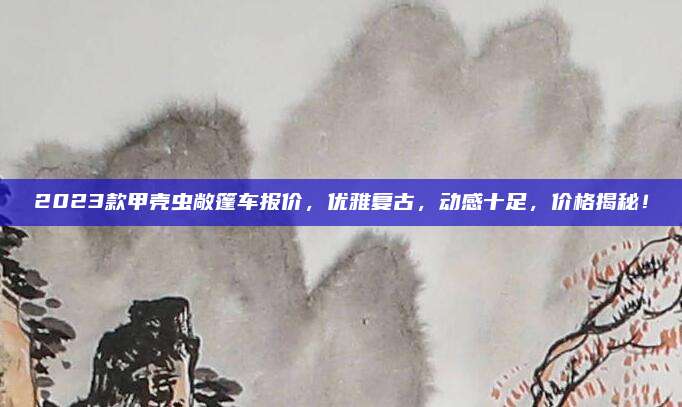 2023款甲壳虫敞篷车报价，优雅复古，动感十足，价格揭秘！