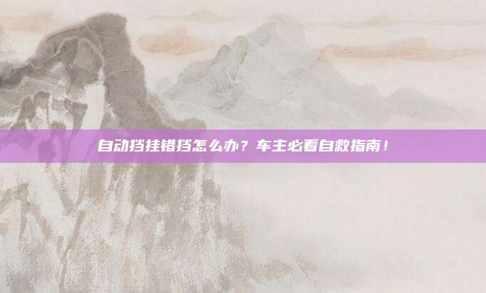 自动挡挂错挡怎么办？车主必看自救指南！