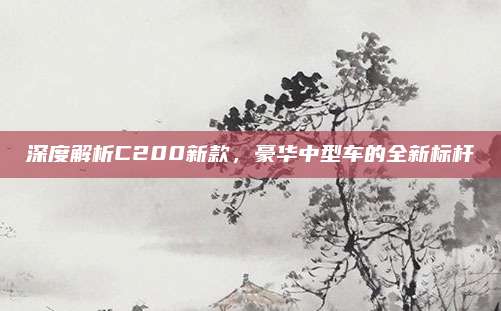 深度解析C200新款，豪华中型车的全新标杆
