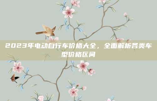 2023年电动自行车价格大全，全面解析各类车型价格区间