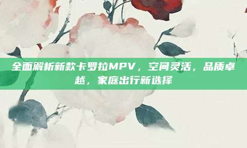 全面解析新款卡罗拉MPV,空间灵活,品质卓越,家庭出行新选择