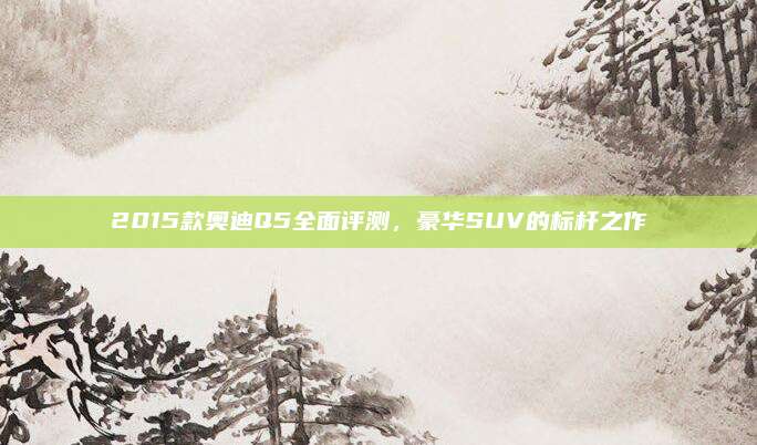 2015款奥迪Q5全面评测,豪华SUV的标杆之作