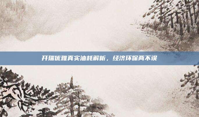开瑞优雅真实油耗解析,经济环保两不误