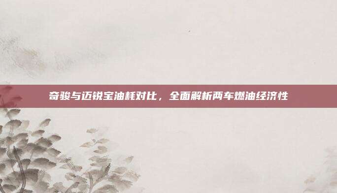 奇骏与迈锐宝油耗对比，全面解析两车燃油经济性
