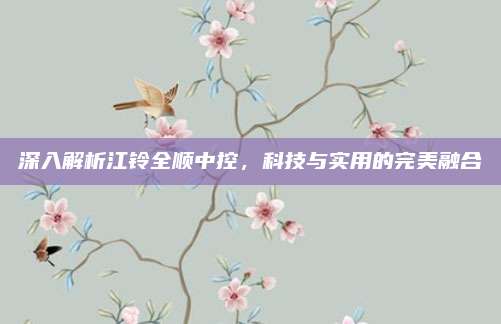 深入解析江铃全顺中控,科技与实用的完美融合