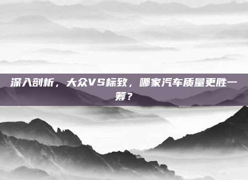 深入剖析,大众VS标致,哪家汽车质量更胜一筹?