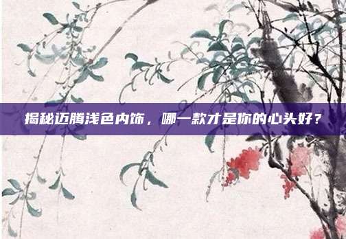 揭秘迈腾浅色内饰，哪一款才是你的心头好？