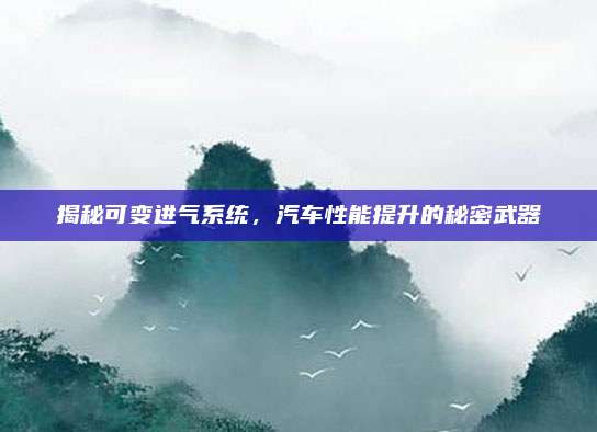 揭秘可变进气系统,汽车性能提升的秘密武器