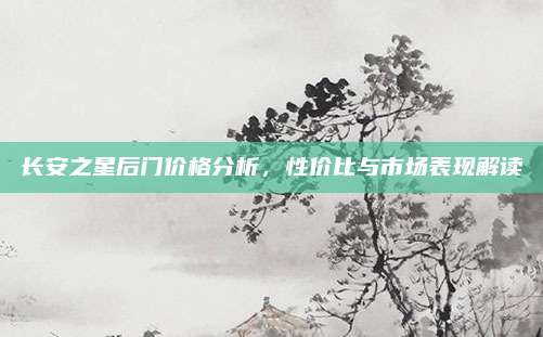 长安之星后门价格分析,性价比与市场表现解读