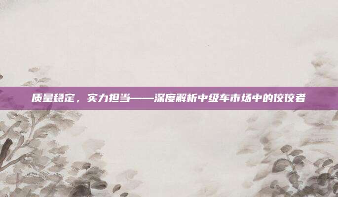 质量稳定，实力担当——深度解析中级车市场中的佼佼者