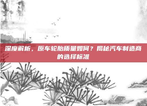 深度解析，原车轮胎质量如何？揭秘汽车制造商的选择标准