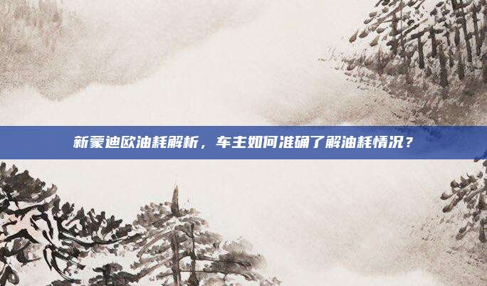 新蒙迪欧油耗解析,车主如何准确了解油耗情况?
