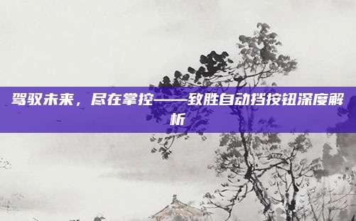驾驭未来，尽在掌控——致胜自动挡按钮深度解析
