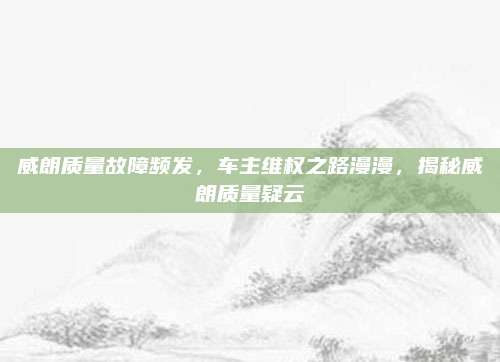 威朗质量故障频发，车主维权之路漫漫，揭秘威朗质量疑云