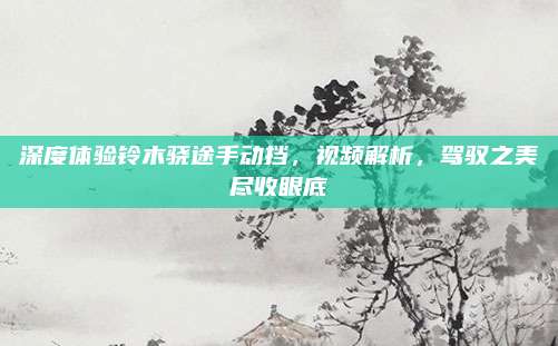 深度体验铃木骁途手动挡，视频解析，驾驭之美尽收眼底